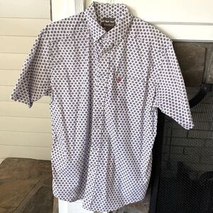 Ariat Shirt Mens L Blue and red print western Stretch Button Up Pocket